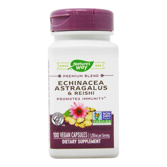 Natures Way Echinacea Astragalus and Reishi - 100 Vegan Capsules