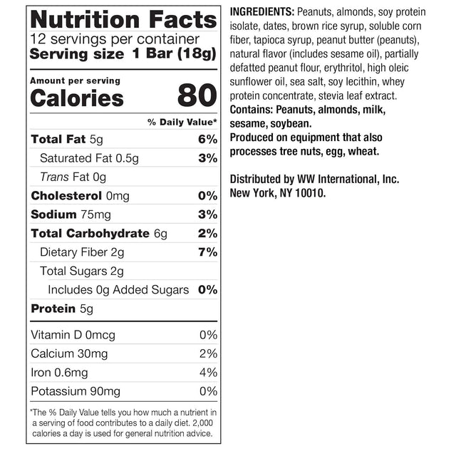 Discontinued: WW Sweet and Salty Nut Mini Bar - High Protein Snack Bar, 2 Smartpoints - 2 Boxes (24 Count Total) - Weight Watchers Reimagined