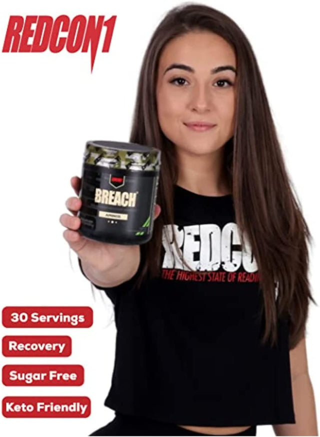 REDCON1 Breach Bcaas, Blue Lemonade - Keto Friendly + Sugar Free Essential Amino Acids for Recovery - Contains Bcaas L-Leucine, L-Isoleucine & L-Valine (30 Servings)