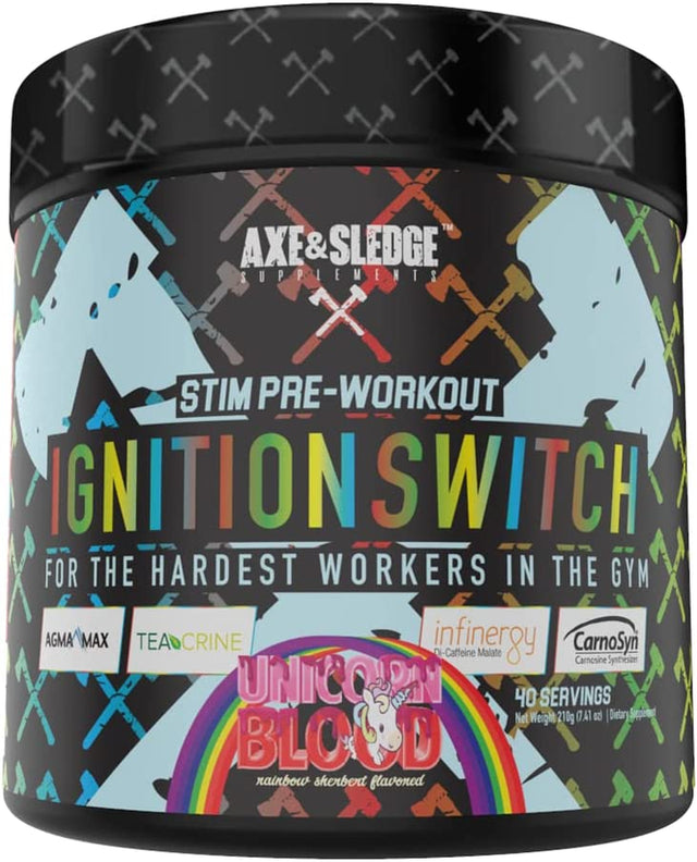 Ignition Switch Pre-Workout with Carnosyn, Teacrine, Infinergy, and Agmamax, Long Lasting Energy, Laser Focus, Increased Pumps, Enhanced Performance, 40 Servings