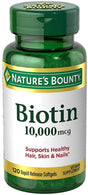 Nature'S Bounty Biotin 10,000 Mcg, Rapid Release Softgels 120 Ea