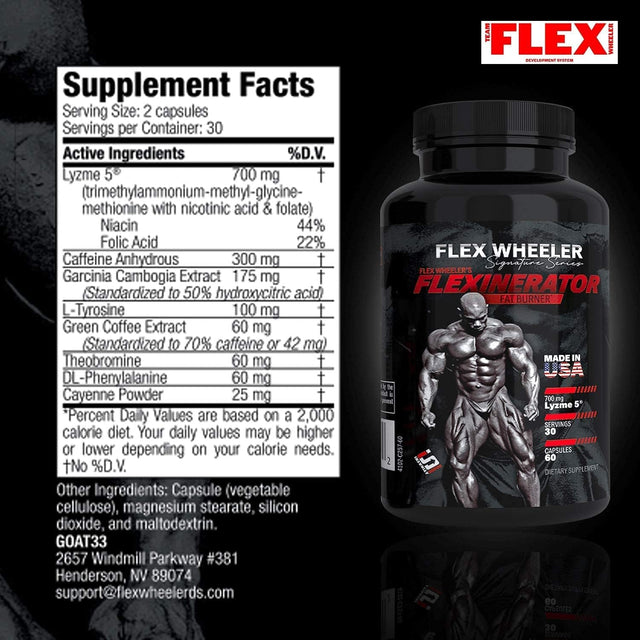 Signature Series, Flexinerator Fat Burner, Weight Loss Dietary Supplement, Appetite Suppressant, Metabolism & Energy Booster for Men & Women (60 Capsules)