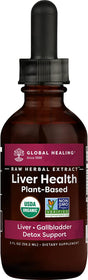 Global Healing Liver Health - Natural Vegan Liquid Drops Supplement Supports Liver and Gallbladder Detox & Function - Raw Herbal Extract for Best Absorption and Clean Cleanse - 2 Fl Oz Tincture