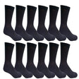 Yacht & Smith 6 Pair of Mens Black Diabetic Neuropathy Socks, Sock Size 10-13