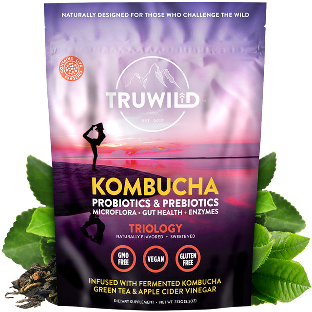 TRUWILD Kombucha Probiotic Supplement Powder - Immune Support & Gut Health, 233G - 2 Pack