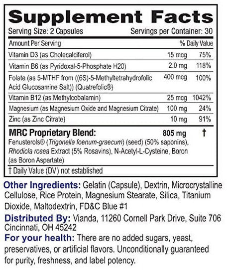 Enzyte MRC® Male Refueling Complex for Testosterone Support. Vascularity, Energy, Muscle Strength, and Stamina to Increase Workout Capacity for Men. Formulated with Fenugreek, Rhodiola. 30 Day Supply