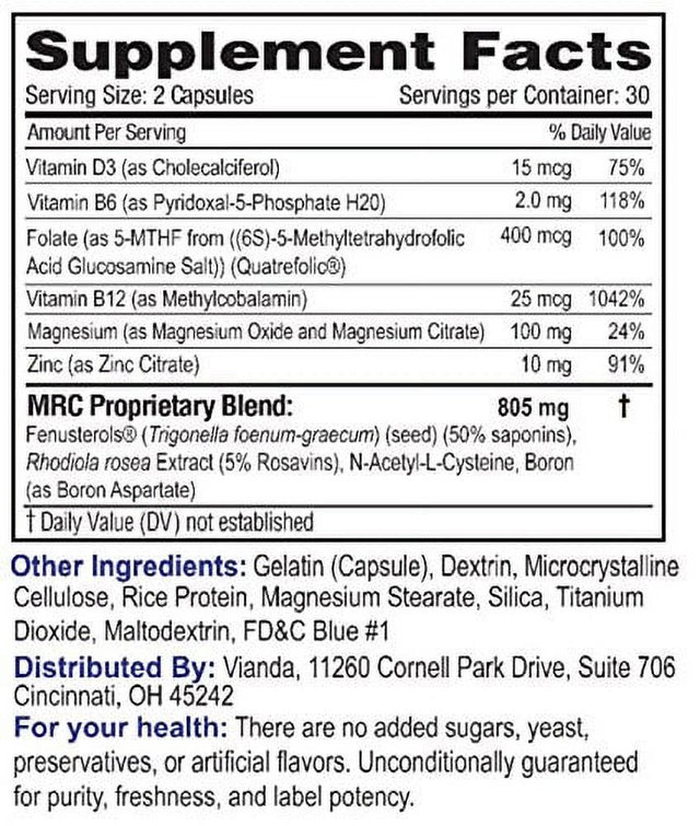 Enzyte MRC® Male Refueling Complex for Testosterone Support. Vascularity, Energy, Muscle Strength, and Stamina to Increase Workout Capacity for Men. Formulated with Fenugreek, Rhodiola. 30 Day Supply