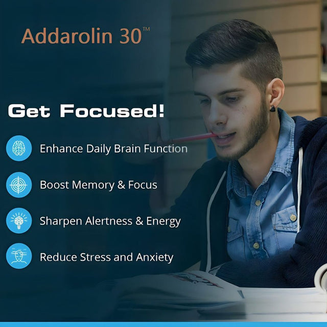 Addarolin 30 Focus Enhancement, Brain Supplement for Improve Mental Focus and Prevent Anxiety