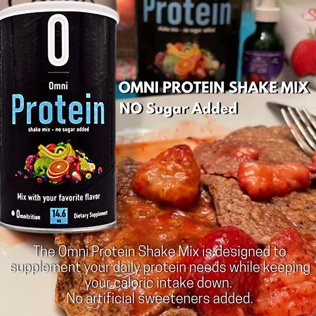 Omnitrition Omni Protein Shake Mix (No Sugar Added), Unflavored, 14.6 Oz