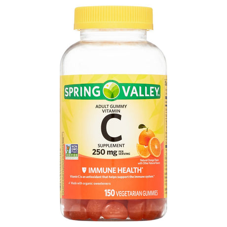 Spring Valley Immune Health Non GMO Vitamin C Vegetarian Gummies, Orange, 250 Mg, 150 Count