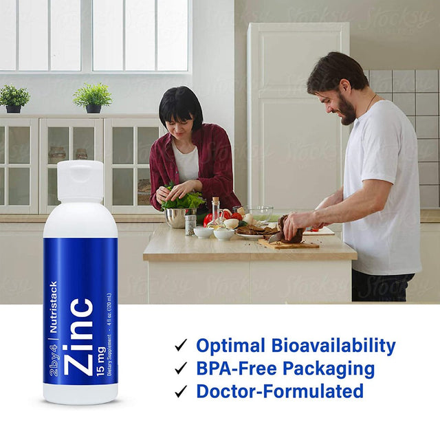 2By4 Zinc Liposomal Liquid Vitamin Supplement Immune Health 15Mg, 4 Fluid Oz