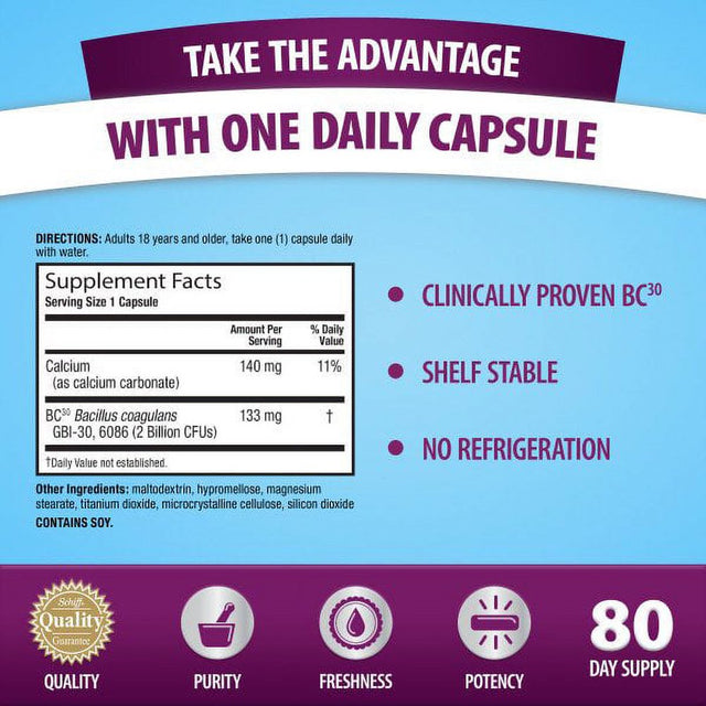 Digestive Advantage Daily Probiotic - Survives Better than 50 Billion Capsules 80 Each - (Pack of 2)