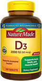 Nature Made Vitamin D3 2000 IU (50 Mcg), Dietary Supplement for Bone, Teeth, Muscle and Immune Health Support, 400 Tablets, 400 Day Supply 400 Count (Pack of 1)