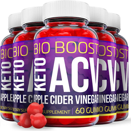 (5 Pack) Bio Boost Keto ACV Gummies - Supplement for Weight Loss - Energy & Focus Boosting Dietary Supplements for Weight Management & Metabolism - Fat Burn - 300 Gummies