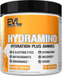 Evlution Nutrition HYDRAMINO Complete Hydration Multiplier, All 6 Electrolytes, Vitamin C & B, Fluid Boosting Aminos, Coconut Water, Endurance, Recovery, Antioxidants, 30 Serve, Orange Mango