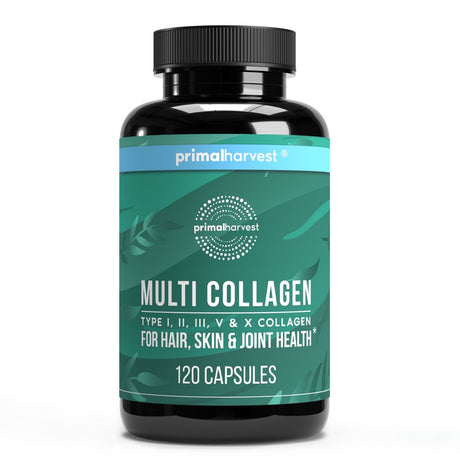 Primal Harvest Multi Collagen 120 Capsules (I, II, III, V, X) Supplement