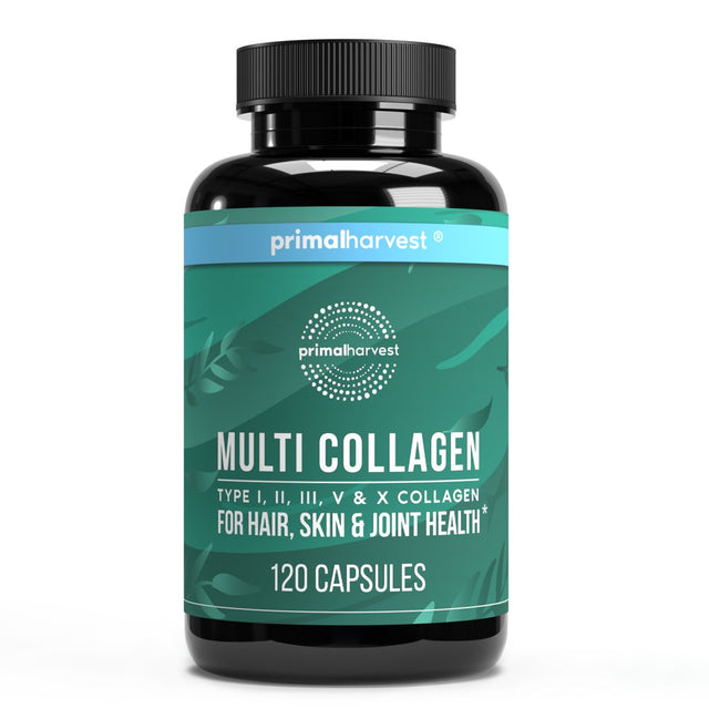 Primal Harvest Multi Collagen 120 Capsules (I, II, III, V, X) Supplement