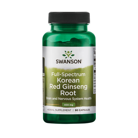 Swanson Full Spectrum Korean Red Ginseng Root Capsules, 400 Mg, 90 Count