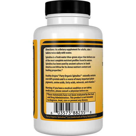 Healthy Origins - Organic Non-Gmo Spirulina 500 Mg. - 180 Tablet(S)