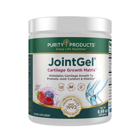 Joint Gel Formula from Purity Products - Bioactive Collagen Peptides + MSM - Supports Joint Function + Flexibility While Fortifying Joint Cartilage - Dual Action, Berry Flavored Powder - 30 Day Supply