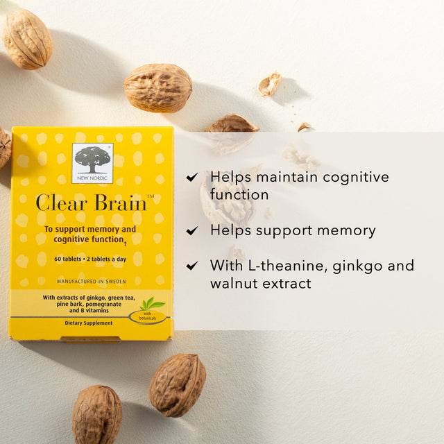 New Nordic Clear Brain Supplement | Supports Normal Cognitive Health and Memory | 60 Count