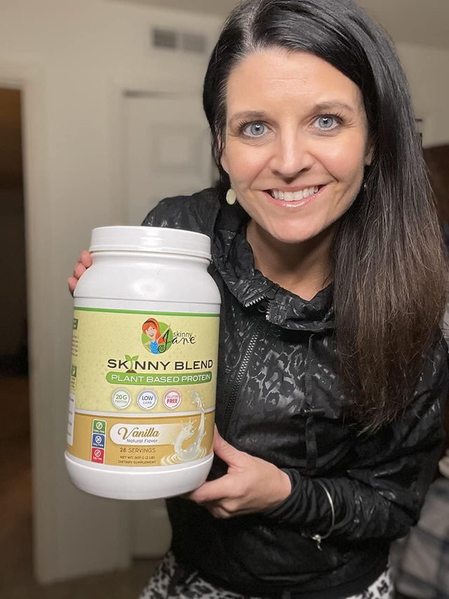 Skinny Blend | Delicious Plant Based Protein Shake | Vegan Powder | Low Carbs Keto Friendly | Non GMO | No Soy, Gluten, Dairy and Egg Free | Bcaas (Vanilla, 2 Pound)