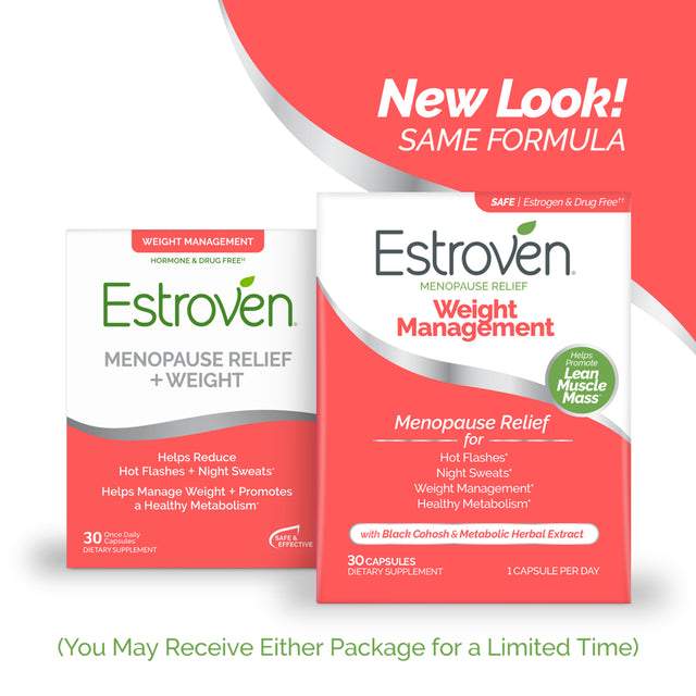 Estroven Menopause Relief Weight Management Capsules, 30 Count