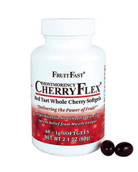 Cherryflex by Fruitfast - 100% Red Tart Organic Cherry Concentrate Supplement - 60 Count - Non-Gmo and Gluten Free - Promotes Healthy Joint Function*