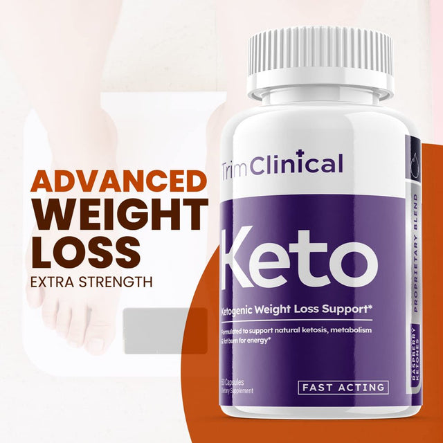 (1 Pack) Trim Clinical Keto - Supplement for Weight Loss - Energy & Focus Boosting Dietary Supplements for Weight Management & Metabolism - Advanced Fat Burn Raspberry Ketones Pills - 60 Capsules