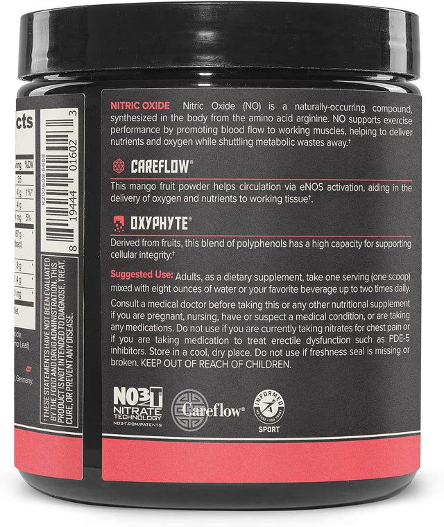 ONNIT Total Nitric Oxide - Caffeine Free Pre Workout Powder W/ Beet Root, L Arginine & L Citrulline Malate | Boost Energy & Recovery | Harvest Fruit Flavor - 20 Servings