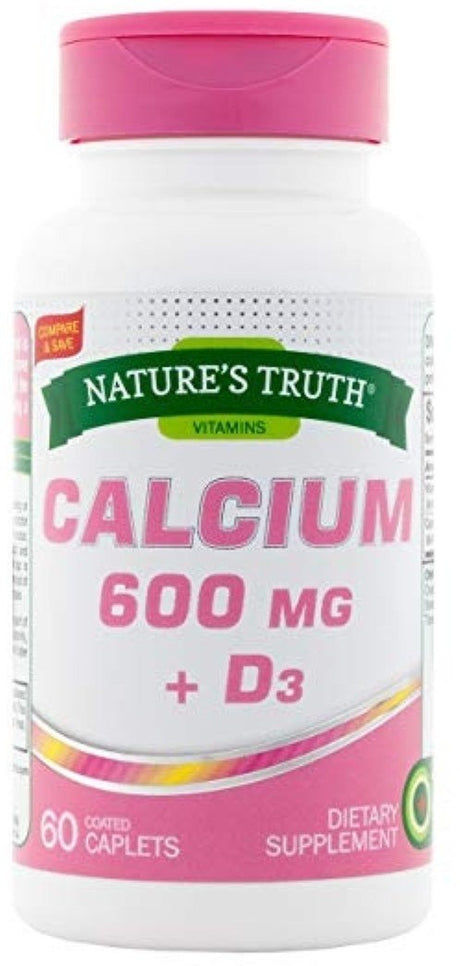 Nature'S Truth Calcium 600 Mg plus Vitamin D3 Tablets, 60 Ea (Pack of 4)