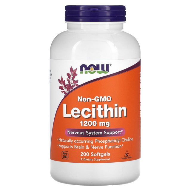 NOW Foods, Non-Gmo Lecithin, 1,200 Mg, 200 Softgels