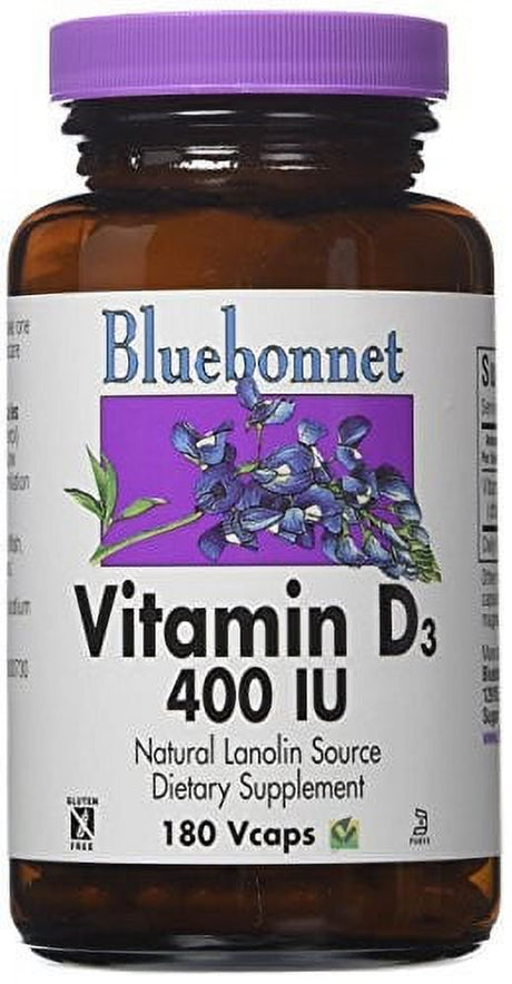 Bluebonnet Vitamin D3 400 Iu, 180 Ct