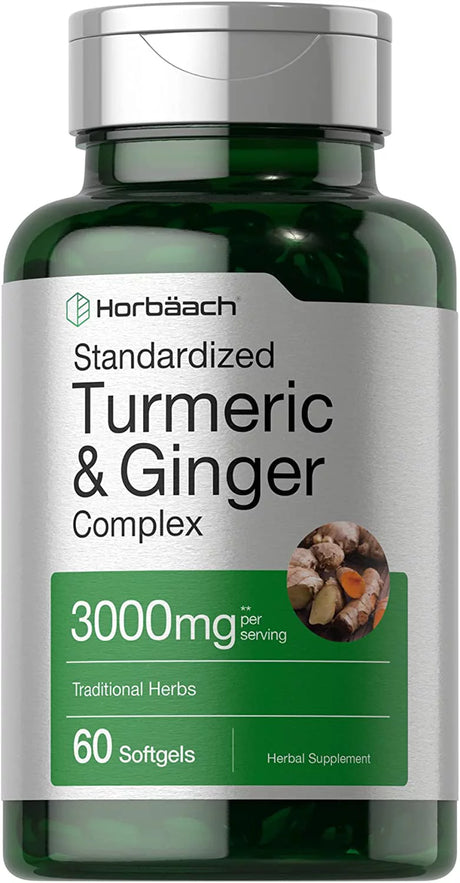 Turmeric and Ginger Complex | 3000 Mg | 60 Softgel | by Horbaach