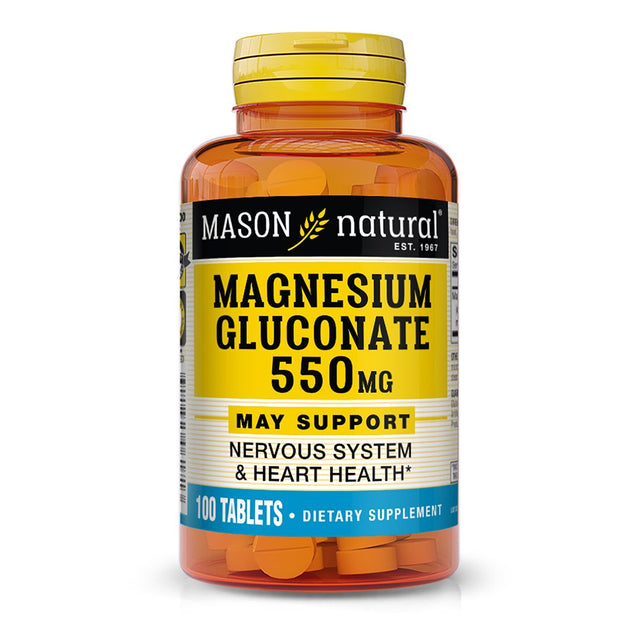 Mason Natural Magnesium Gluconate 550 Mg, 100 Tablets