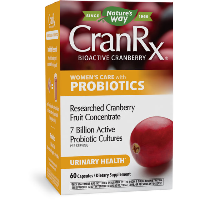 Nature’S Way Cranrx® Women’S Care with Probiotics, 7 Billion Active Probiotic Cultures, Urinary Health*, 60 Capsules