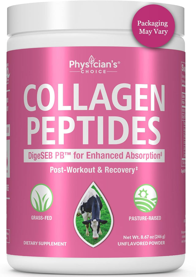 Physician'S CHOICE Collagen Peptides - Hydrolyzed Protein Powder for Hair, Skin, Joints - Grass Fed, Non-Gmo