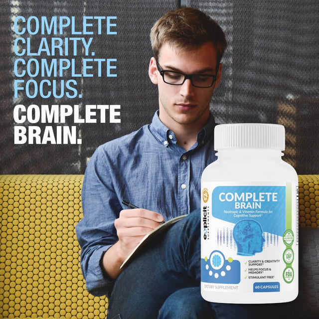 Completebrain Nootropics - Achieve Mental Dominance - Improves Memory, Mood, Focus, Clarity and Creativity - 2 Pack