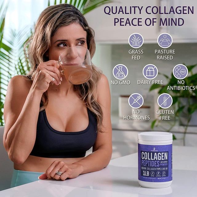 Premium Collagen Peptides Powder Hydrolyzed Anti-Aging Protein 1 LB