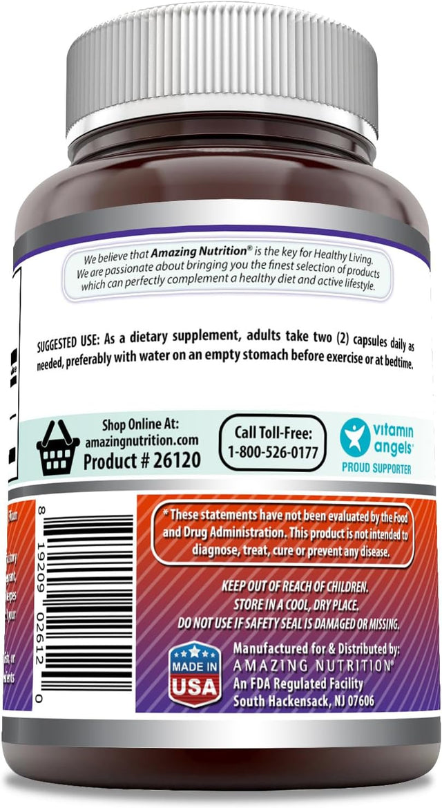 Amazing Formulas L-Arginine/L-Ornithine 1500 Mg per Serving, Capsules | Non-Gmo | Gluten Free | Amino Acid Supplement (120 Count)