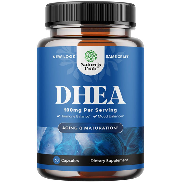 Pure DHEA Supplement for Women and Men - 100Mg per Serving Thyroid Support Health Immune Support Bone Health and Mood Support Supplement - DHEA Energy Supplement and Potent Supplement