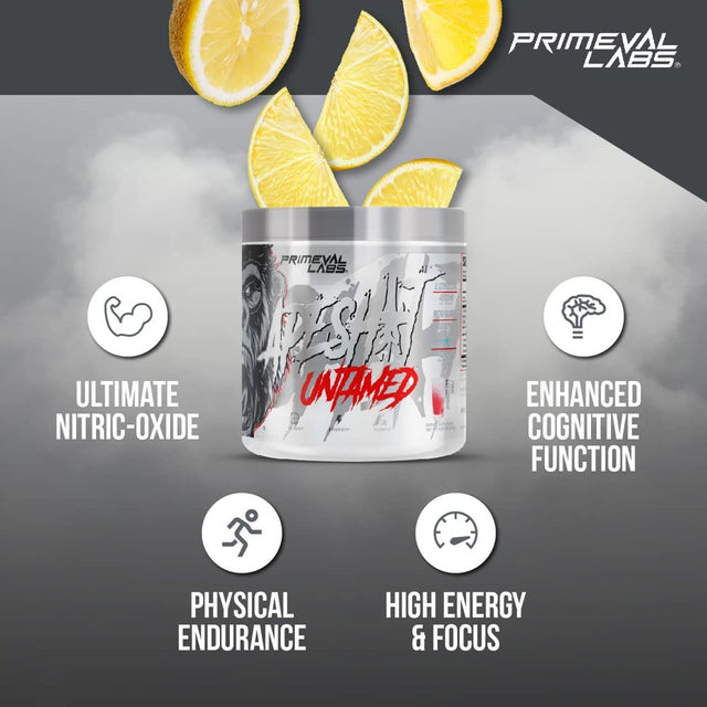 Ape Untamed Pre Workout Energy Drink Powder | Max Support for Pumps & Focus | Nitric Oxide Production, Preworkout Energy with L-Citrulline, Beta Alanine, Lemonade 40 Servings