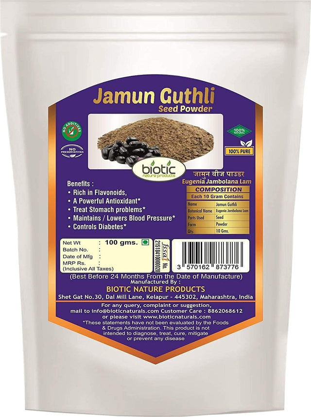 Biotic Gurmar, Karela and Jamun Seed Powder - 300 Gm (100Gm Each)