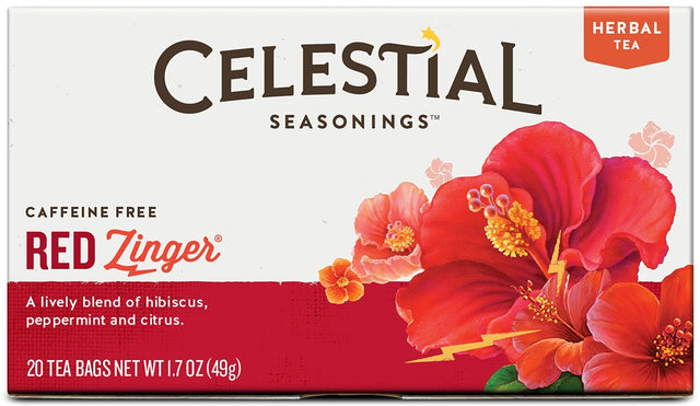 Celestial Seasonings Tea Caffeine Free Herbal Tea, Red Zinger 20 Ea (Pack of 2)