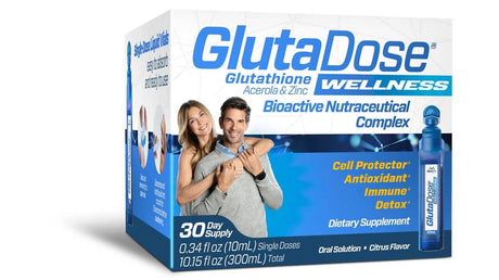 Glutadose | Detox Every Day | Support Immune Function and Increase Energy | Glutathione + Acerola Extract Blend (700 Mg) | Zinc (10 Mg) | Liquid Vials | Made in USA (30 Doses)