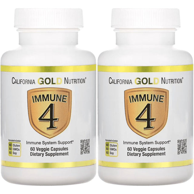 California Gold Nutrition Immune 4, Immune System Support, 60 Veggie Capsules, 2 Pack