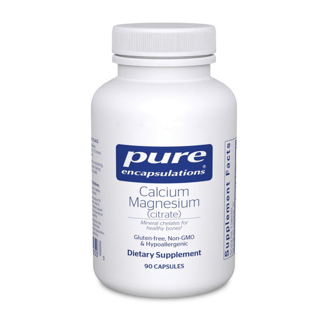 Pure Encapsulations Calcium Magnesium (Citrate) | Supplement for Bone Strength, Muscle Cramp and Tension Relief, Teeth, and Cardiovascular Health* | 90 Capsules