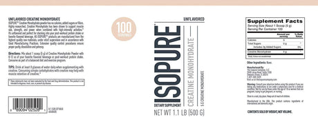 Isopure Protein Powder Low Carb with Creatine Powder 500G Unflavored, Keto Friendly Protein Powder, 100% Whey Protein Isolate, Protein Flavor: Dutch Chocolate, 7.5 Pounds