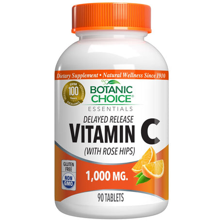 Botanic Choice Delayed Release Vitamin C with Rose Hips Dietary Supplement, 90 Tablets