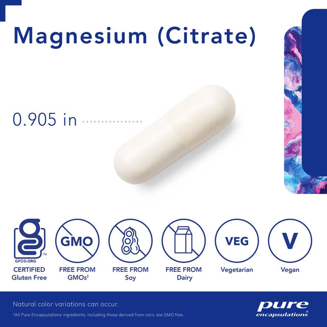 Pure Encapsulations Magnesium (Citrate) | Supplement for Sleep, Heart Health, Muscles, and Metabolism* | 90 Capsules